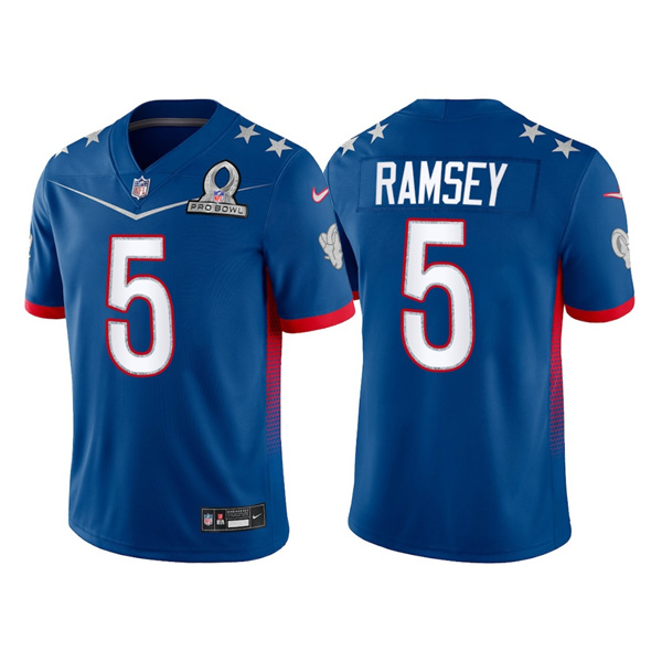 Men's Royal Los Angeles Rams #5 Jalen Ramsey 2022 Pro Bowl Stitched Jersey